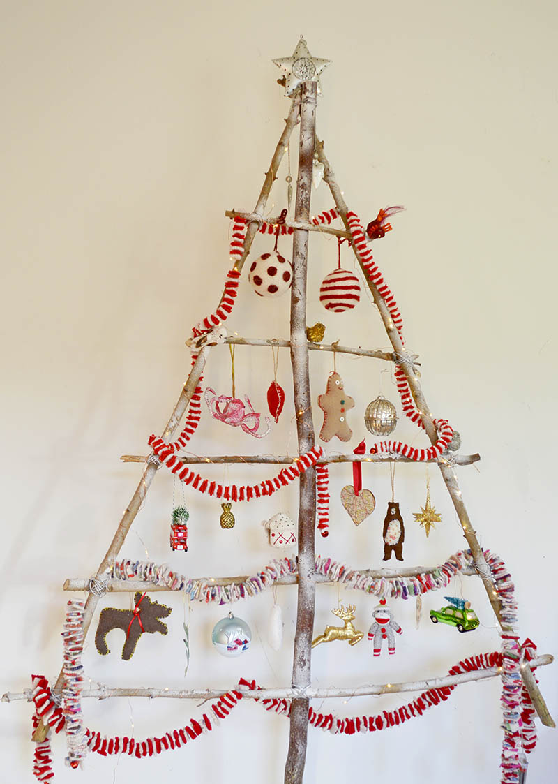 Stylish Branch DIY Christmas Tree Pillar Box Blue