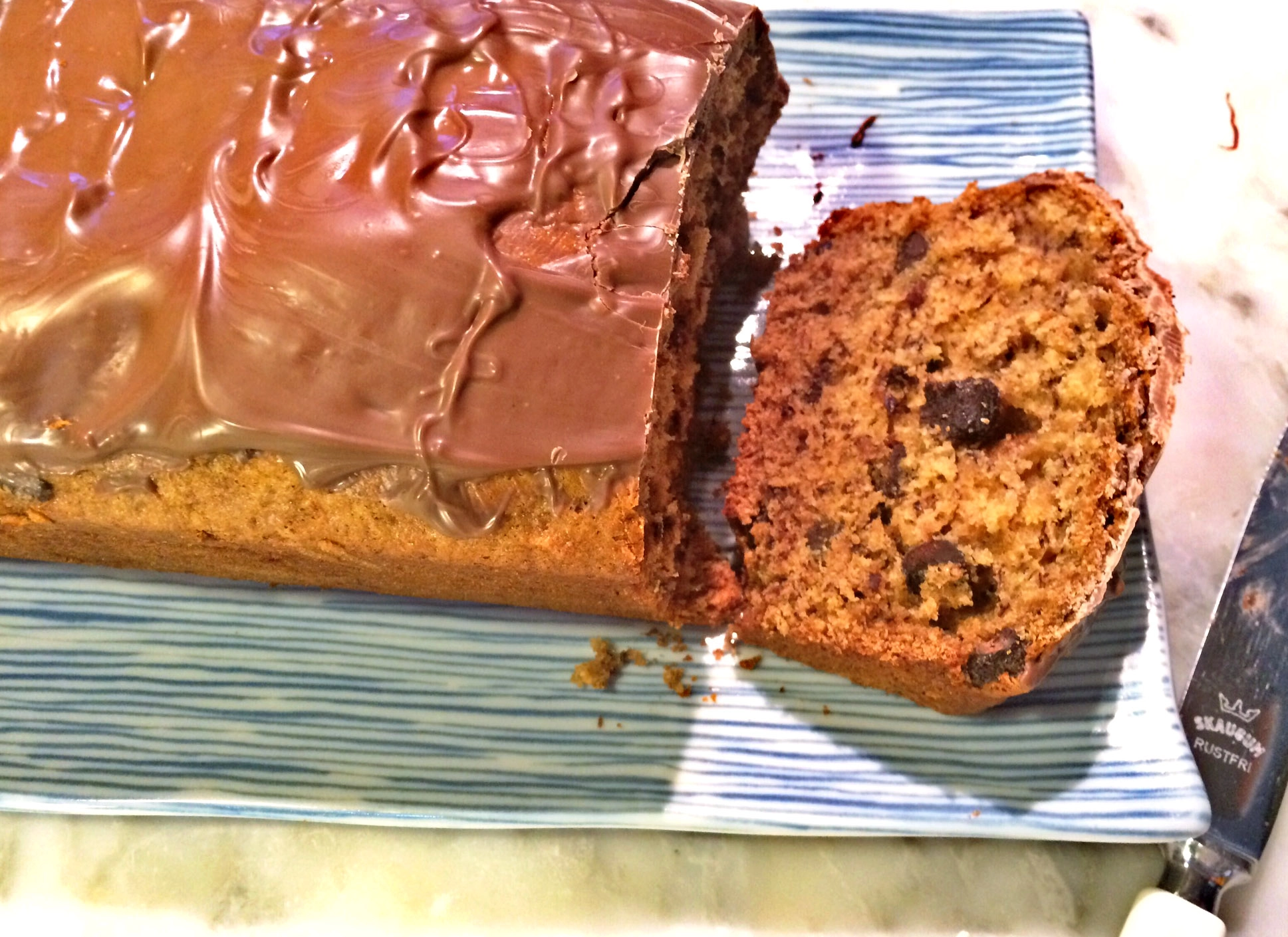 Easy chocolate covered banana loaf