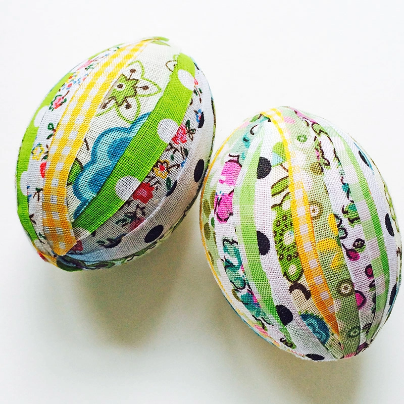 No Sew Patchwork Fabric Easter Eggs