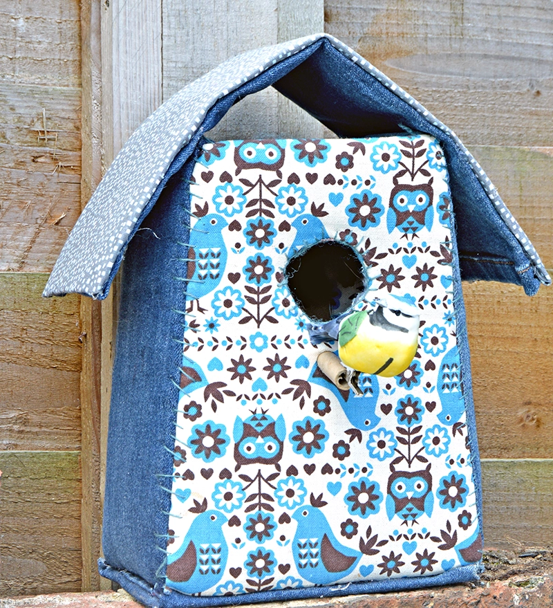 Denim Birdhouse pillarboxblue.com