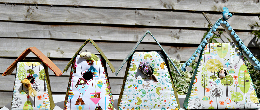 Fabric Birdhouses Pillarboxblue.com