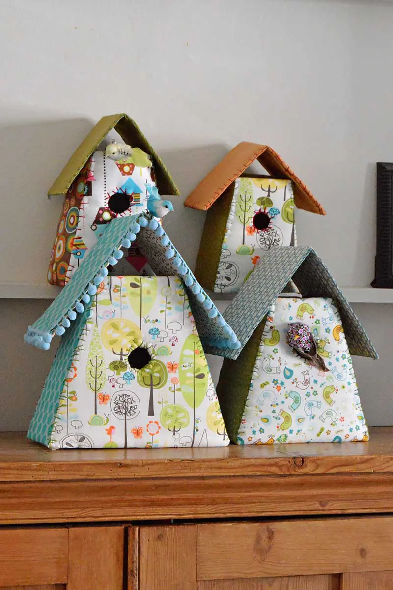 Fabric birdhouses