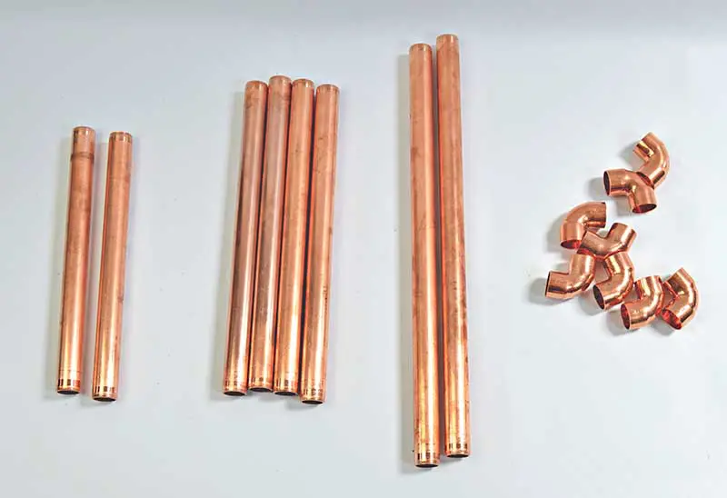 Copper pipe pieces