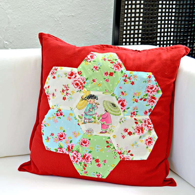 Hexagon Patchwork Cushion