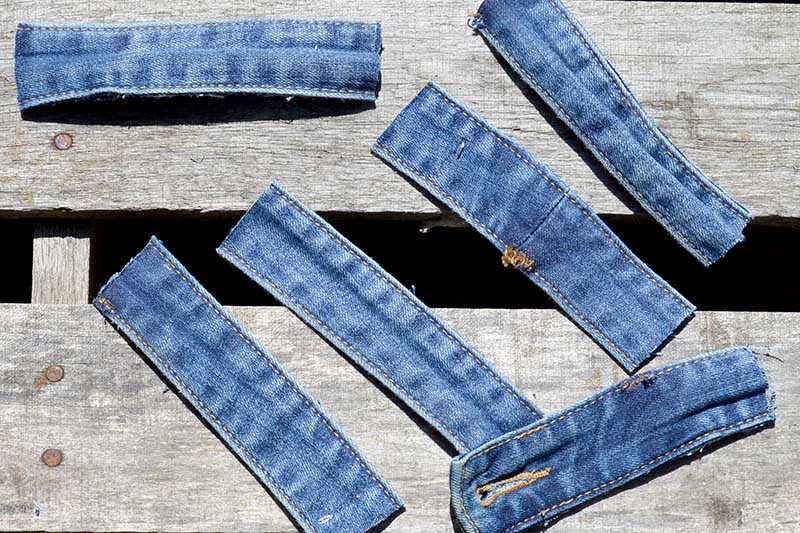 cut denim waist band 