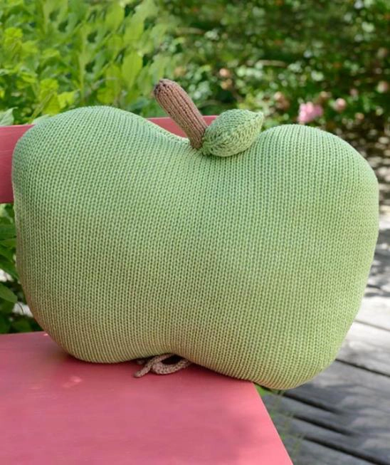 knitted apple cushion