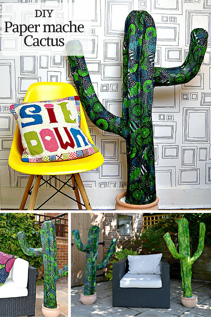 Easy Diy Giant Paper Mache Cactus Pillar Box Blue