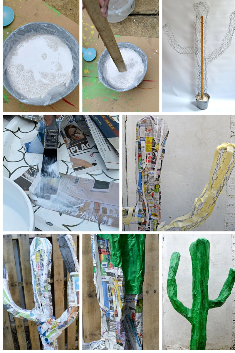 DIY giant paper mache cactus