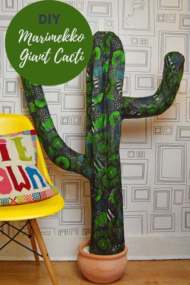 Easy DIY Giant Paper Mache Cactus Pillar Box Blue