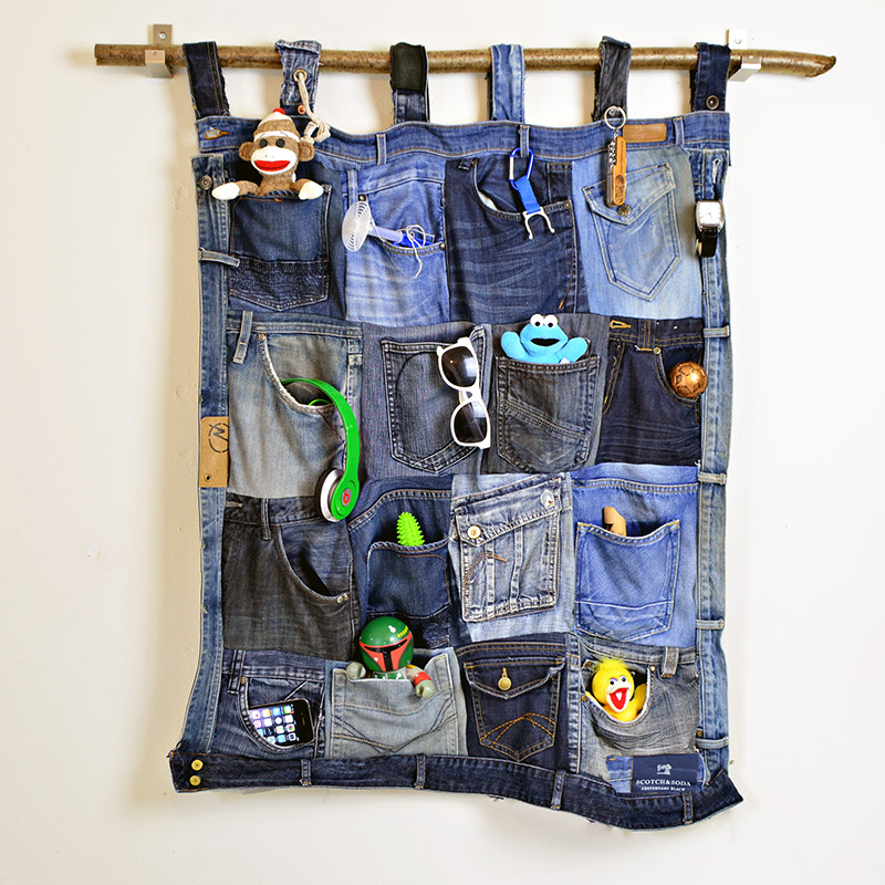 Denim Wall Oraganiser Pillarboxblue