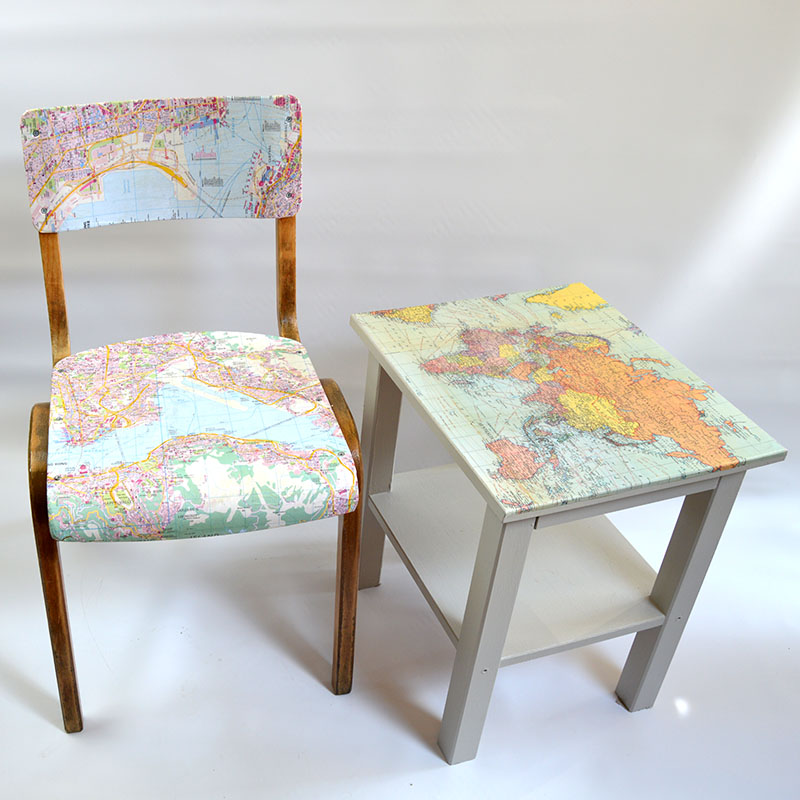 Map table & chair pillarboxblue.com