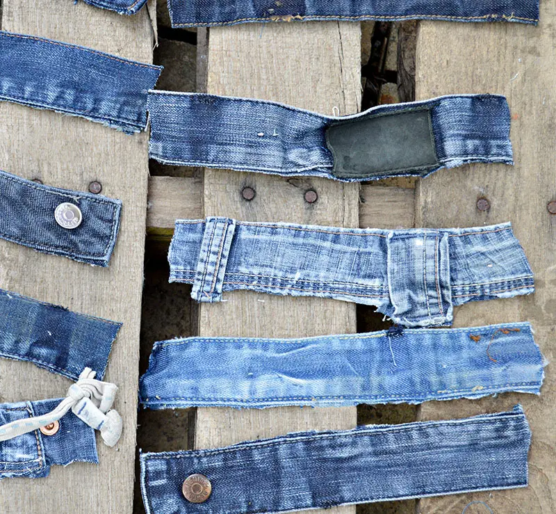 denim tags for hanging loops