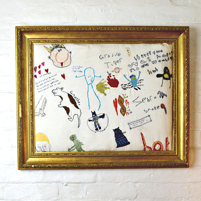 Embroidered children's art work