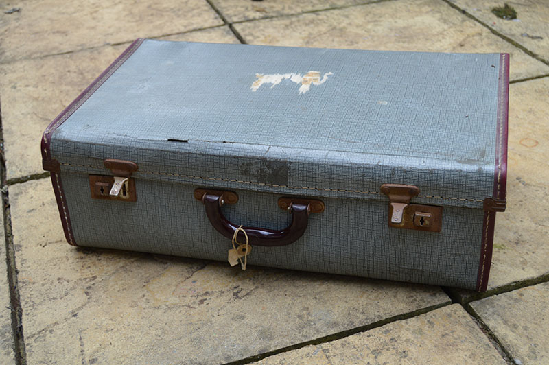 vintage suitcase before