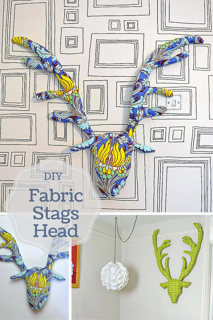 This DIY fabric stags head makes for a great decoration, you can choose a fabric to suit your decor.  They also make a great gift.  Free tutorial and pattern.