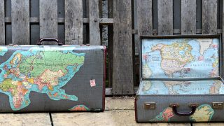 Vintage Map Suitcase