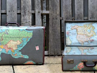 Vintage Map Suitcase