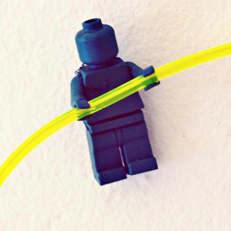 Lego Figure Push Pin holding el wire