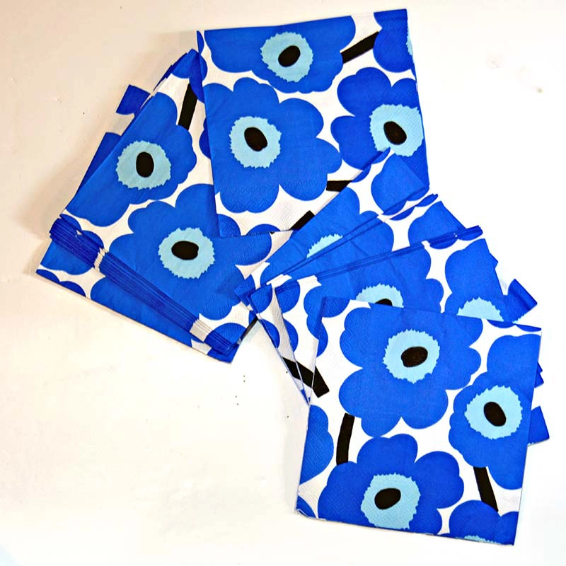 marimekko unikko napkins for bench decoupage