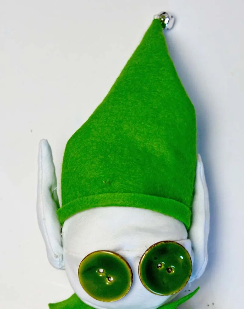 Elf eyes stitched on head