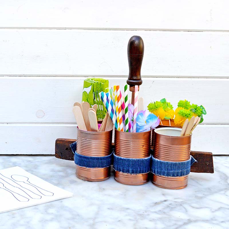 Copper and Denim Picnic Caddy