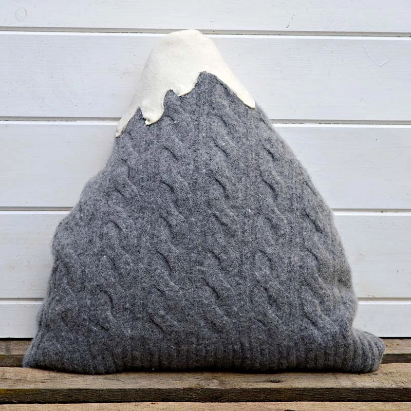 Upcycled sweater cushion