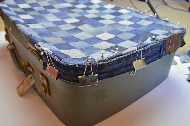 Securing denim waistbands with bulldog clips