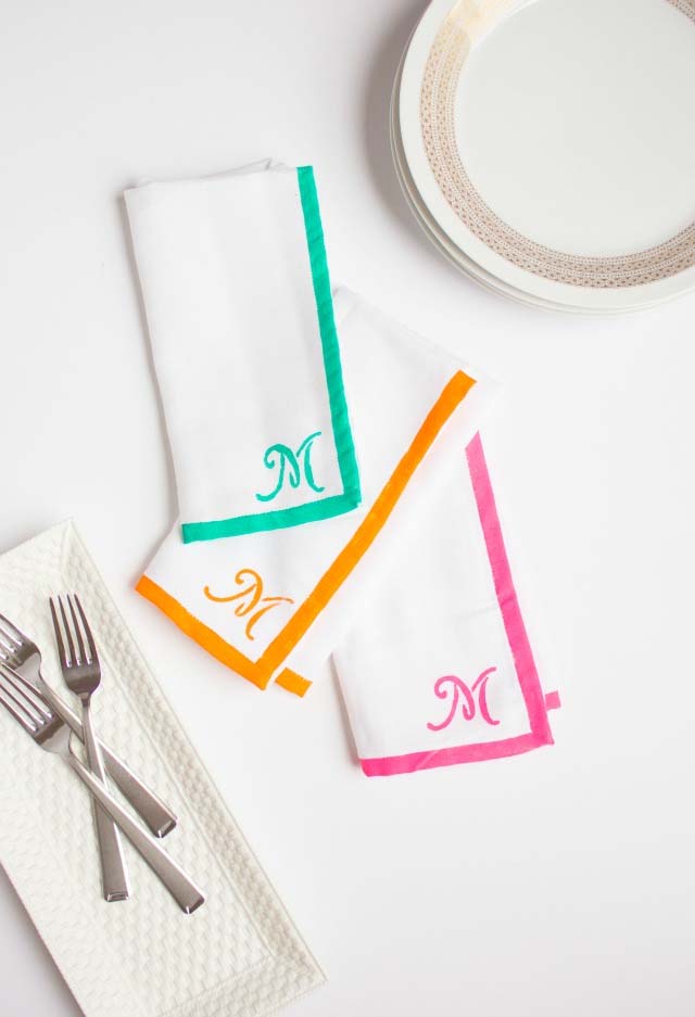 12 monogrammed gifts -Monogrammed Napkins