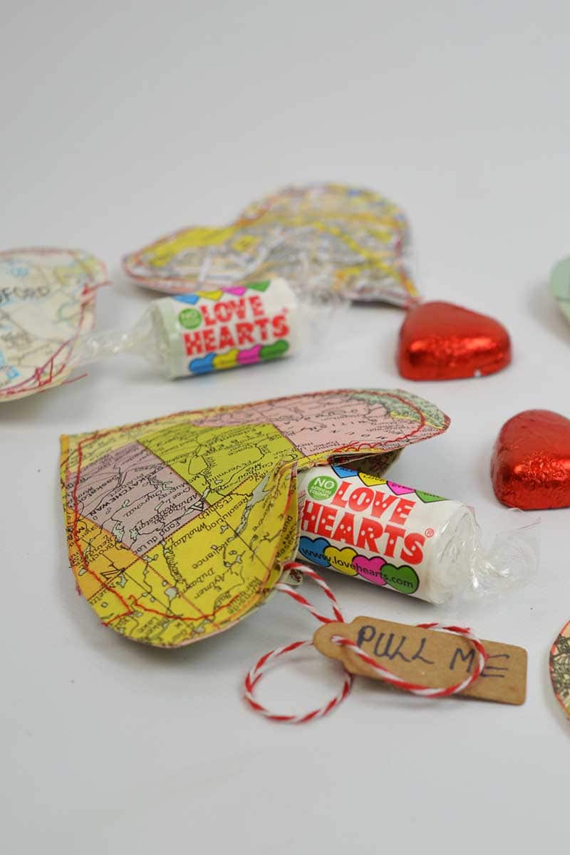 open map heart treat bags s