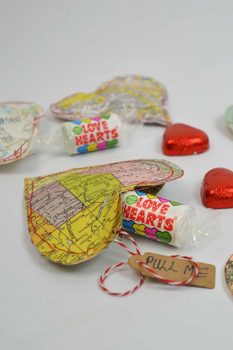 open map heart treat bags s