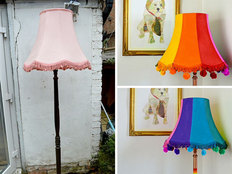 Upcycled floor lamp using spray paints - Pillarboxblue.com