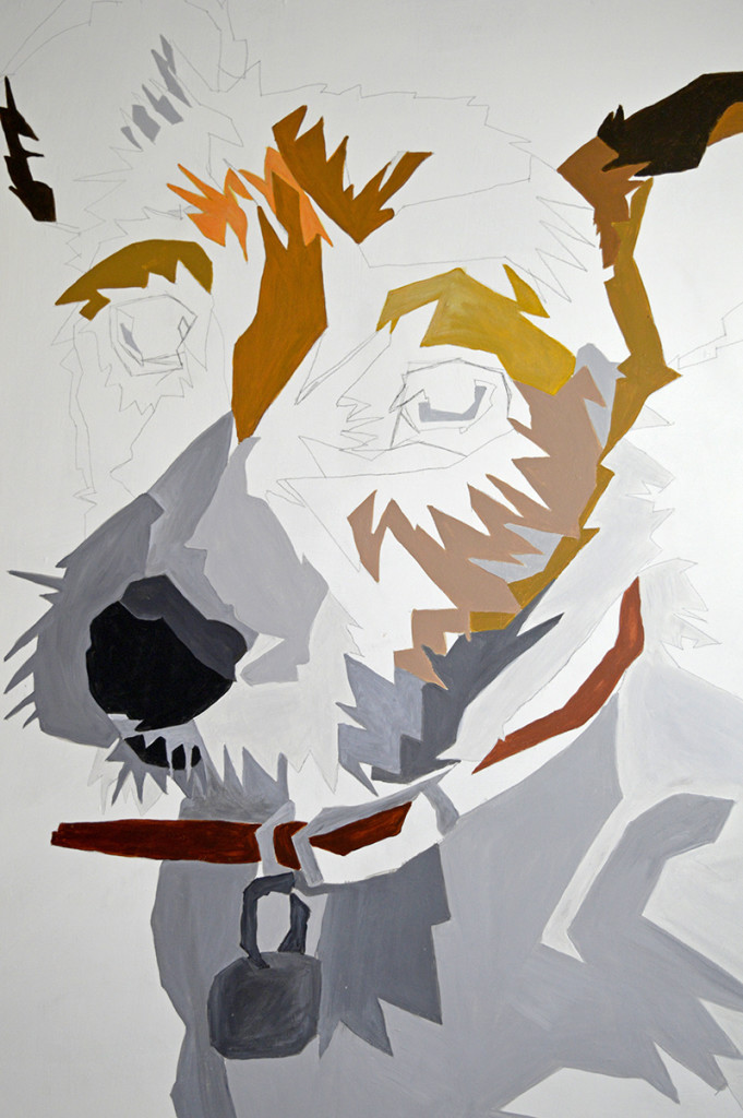 It's so Easy to Paint Your Own Giant Wall Art Pillar Box Blue