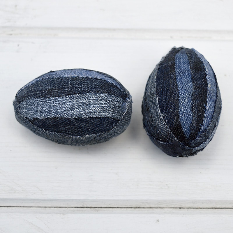 patchwork denim Easter eggs