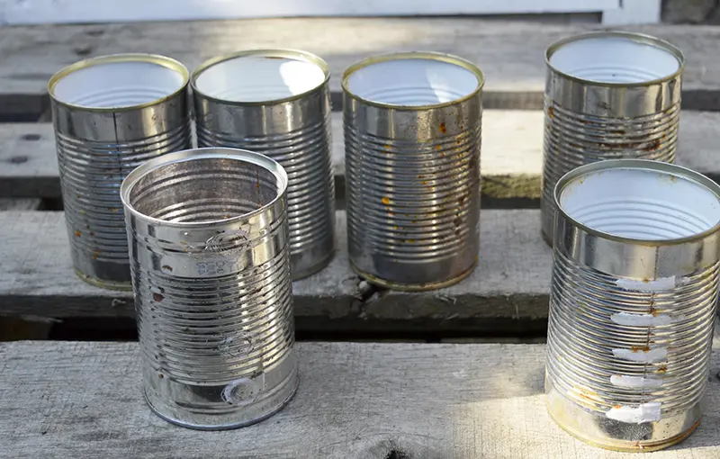 tin cans for window planter