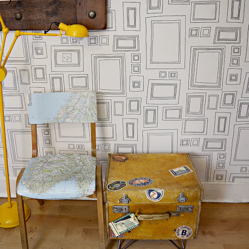 Upcycled suitcase side table - Pillarboxblue.com