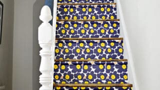 Marimekko Stairs - Full tutorial on how to transform your stairs with wallpaper.