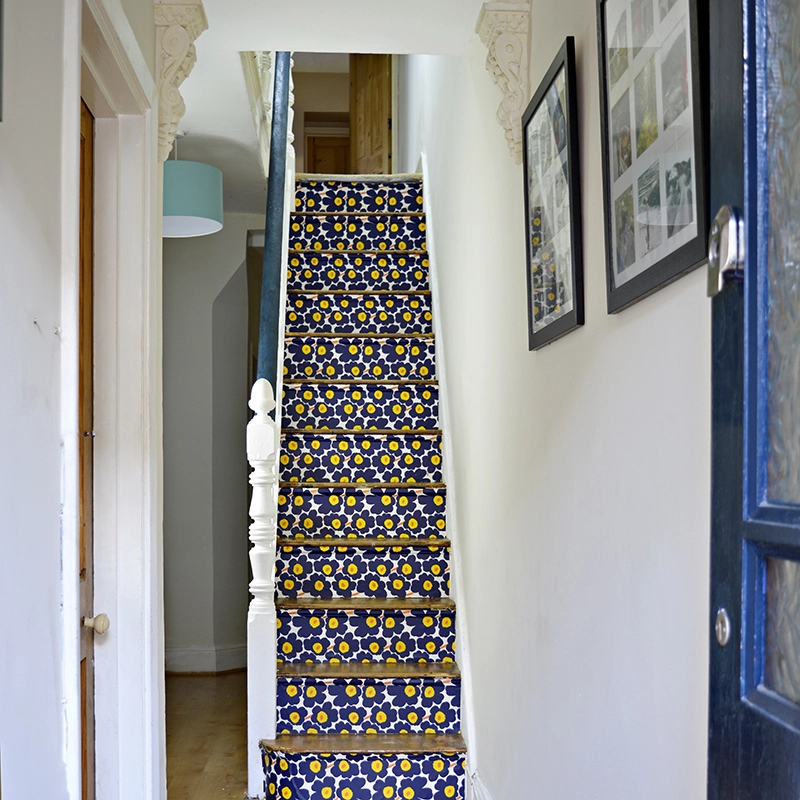 Transform your stairs with wallpaper full step by step tutorial for Marimekko Stairs