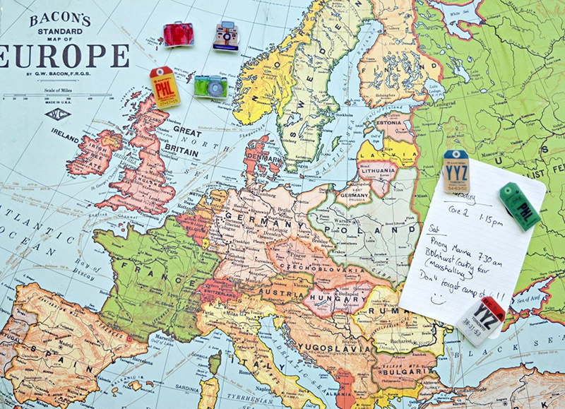 Map Magnetic Pin Board and travel pins