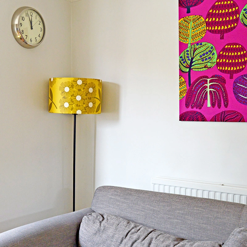 How to upcycle a lampshade with wallpaper