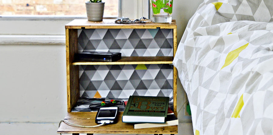 Diy Nightstand From An Old Wine Crate Pillar Box Blue Diy Nightstand From An Old Wine Crate