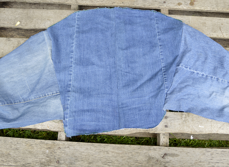 Ikea hack denim cover back.