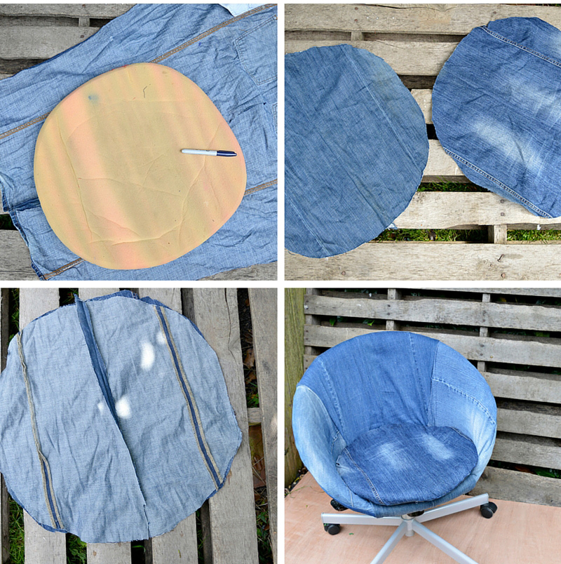 How to Recover an IKEA Skruvsta Chair the Easy Way Pillar Box Blue