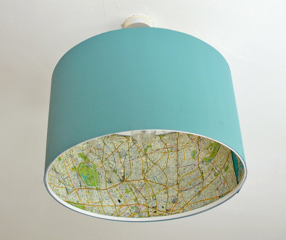 The Best Ikea Lamp Hack Rismon Map Lampshade Pillar Box Blue