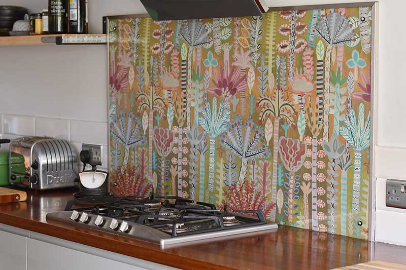 Lucy Tiffney wallpaper kitchen backsplash