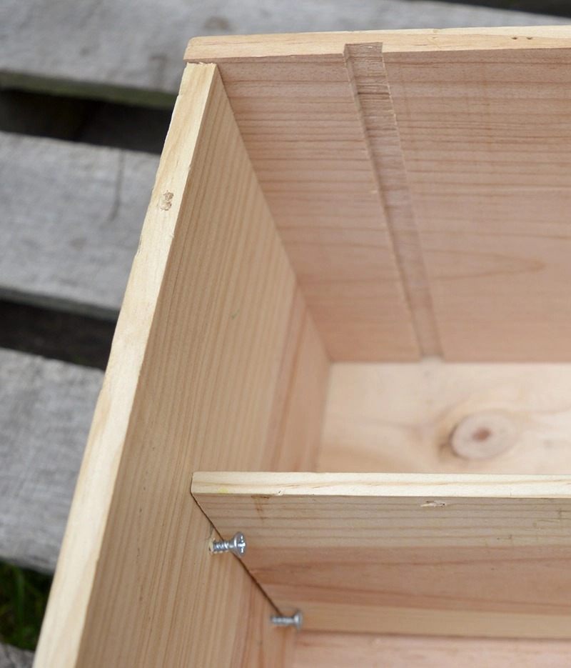 DIY Nightstand from a wine crate.