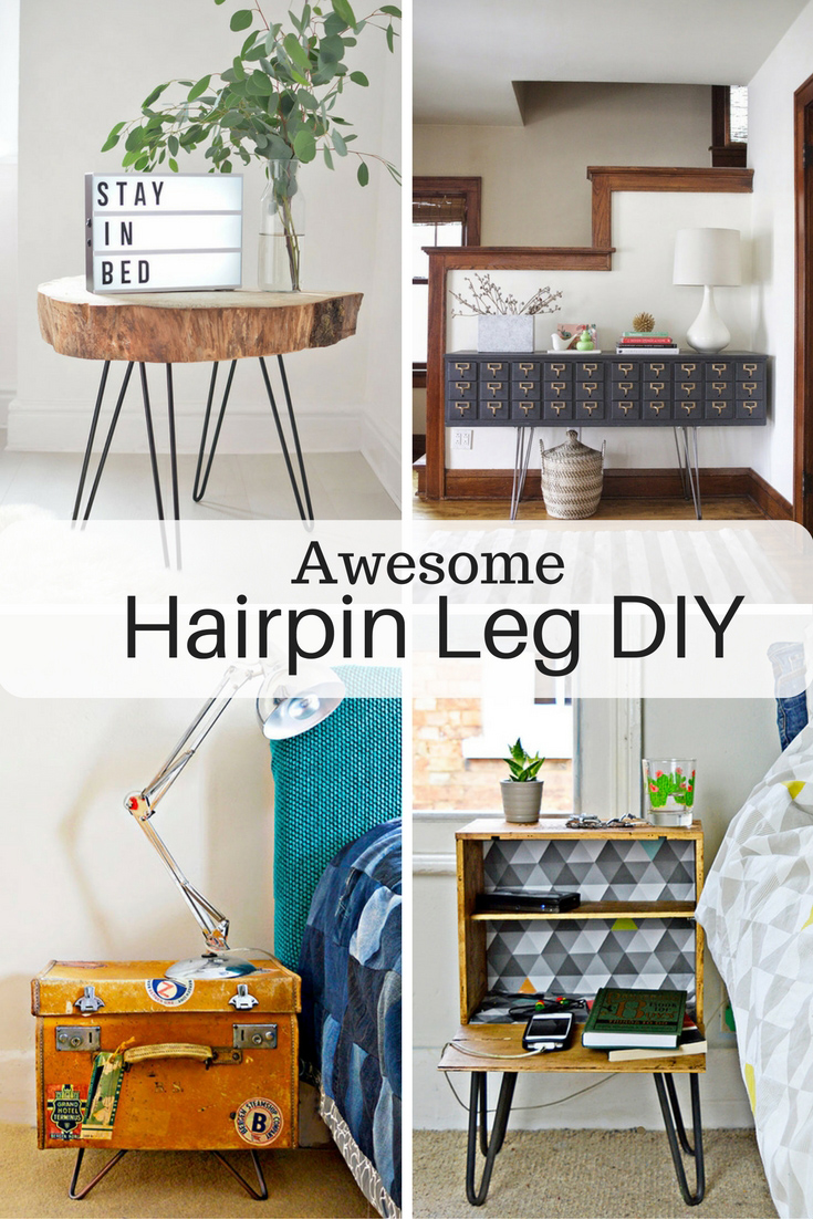 Hairpin legs are an awesome way to upcycle your own furniture.  Here I show you how.