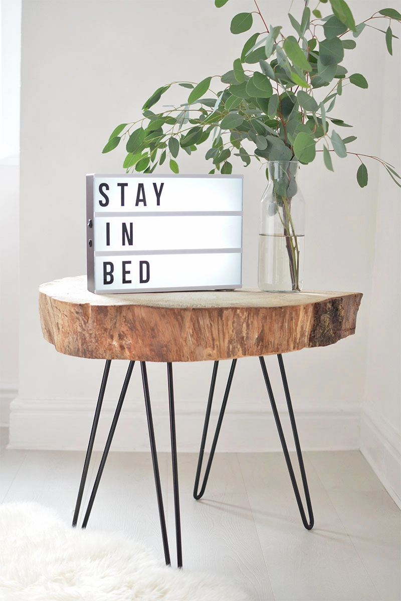 Hairpin legs DIY wood slice table