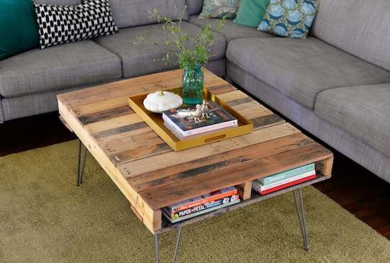 Hairpin legs pallet coffee table