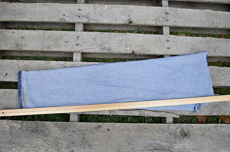 Upcycled denim draught excluder