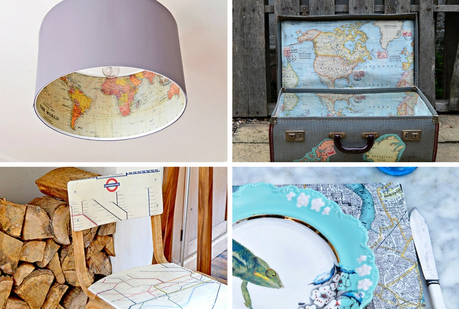 How To Make Map Paper Angel Wings Wall Decor - Pillar Box Blue